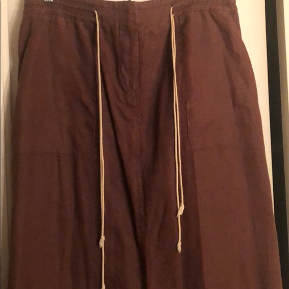 Eagles Eye/ Brown linen Skirt